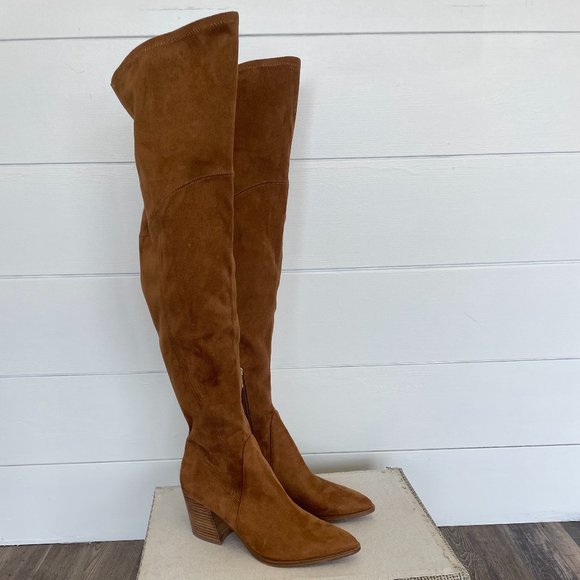 Marc Fisher Shoes - Marc Fisher Over the Knee Chestnut Suede Size 9. Never Worn.